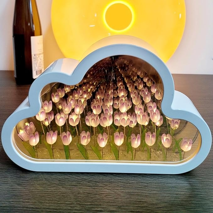 LAMPARA ESPEJO NUBE DE TULIPANES