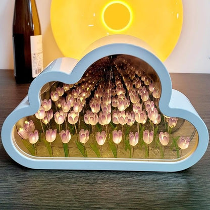 LAMPARA ESPEJO NUBE DE TULIPANES