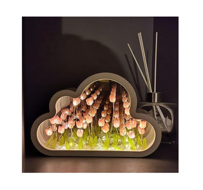 LAMPARA ESPEJO NUBE DE TULIPANES