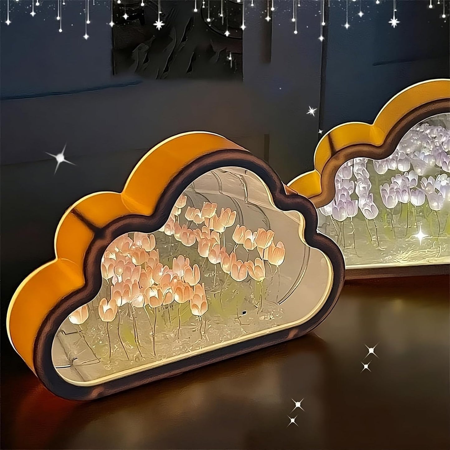 LAMPARA ESPEJO NUBE DE TULIPANES